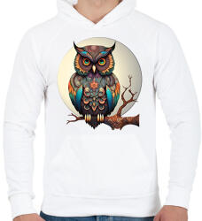 printfashion Bagoly - Férfi kapucnis pulóver - Fehér (14700853)