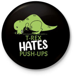 printfashion A t-rex utálja a fekvőtámaszt - Kitűző, hűtőmágnes - Fekete (11678317)