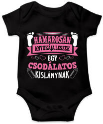 printfashion Hamarosan anyukája leszek egy csodálatos kislánynak - Baba Body - Fekete (16342135)