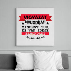 printfashion Vigyázat nyugdíjas - Vászonkép - Fehér (9064155)