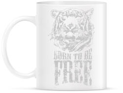 printfashion Tigris Born to be free - Bögre - Fehér (4187143)