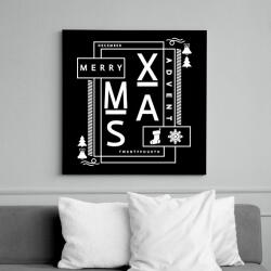 printfashion Merry Xmas - Vászonkép - Fekete (14911632)