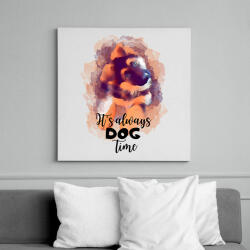 printfashion It's always dog time - németjuhász kutya kölyök - Vászonkép - Fehér (11766892)