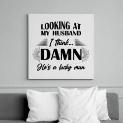 printfashion Lucky husband - Vászonkép - Fehér (7801761)