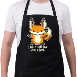 printfashion Look At All The Fox I Give - Kötény - Fekete (4939217)