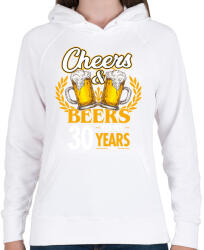 printfashion Cheers & Beers - 30 - Női kapucnis pulóver - Fehér (4590942)
