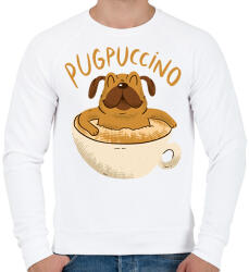 printfashion Mopsz kávé - Férfi pulóver - Fehér (6386187)