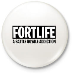 printfashion A battle royale addiction - Fortnite - Kitűző, hűtőmágnes - Fehér (3079162)