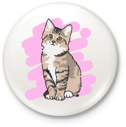 printfashion Kis cica - Kitűző, hűtőmágnes - Fehér (3088616)