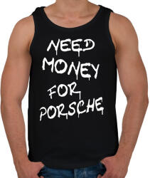 printfashion NEED MONEY FOR PORSCHE - Férfi atléta - Fekete (16621895)