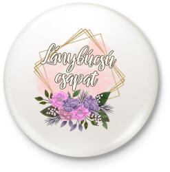 printfashion Lánybúcsú csapat (Arany keretes) - Kitűző, hűtőmágnes - Fehér (13547905)