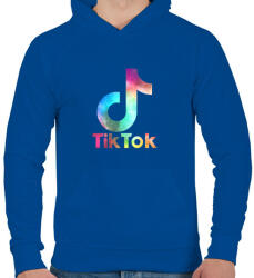 printfashion Tiktok galaxy - Férfi kapucnis pulóver - Királykék (4596227)