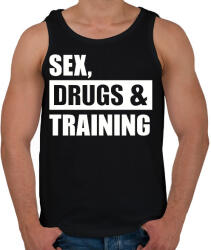 printfashion Sex, drugs and training - Férfi atléta - Fekete (2274905)