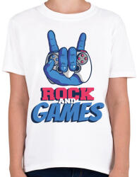 printfashion Rock and Games - Gyerek póló - Fehér (4355589)