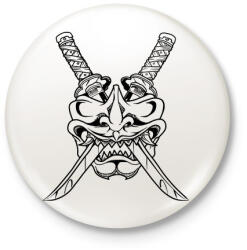 printfashion Katana mask - Kitűző, hűtőmágnes - Fehér (5112825)