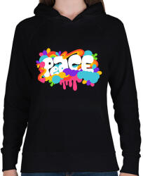 printfashion Peace - Női kapucnis pulóver - Fekete (2086167)