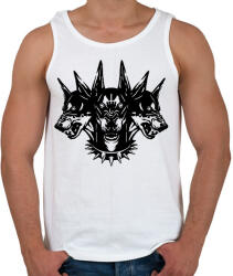 printfashion Három fejű kutya - Férfi atléta - Fehér (15890414)