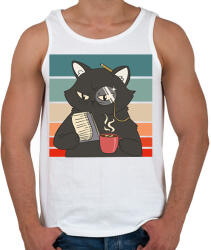 printfashion Fekete macska - Férfi atléta - Fehér (7528813)
