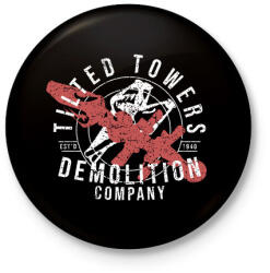 printfashion Fortnite - Tilted Towers Company - Kitűző, hűtőmágnes - Fekete (3094794)