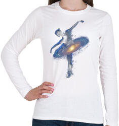 printfashion Cosmic dance - Női hosszú ujjú póló - Fehér (219534)