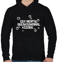 printfashion Spongyabob Egy mentalbreakdownnal később. . . - Férfi kapucnis pulóver - Fekete (16308560)