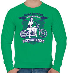 printfashion Motoros díva - Férfi pulóver - Zöld (173246)