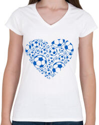printfashion Focis szív - Női V-nyakú póló - Fehér (13768331)