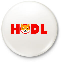 printfashion Shiba hodl - Kitűző, hűtőmágnes - Fehér (11326926)