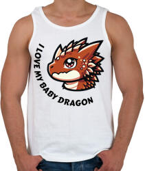 printfashion I love my baby dragon - Férfi atléta - Fehér (16791449)