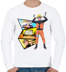 printfashion Naruto - montázs - Férfi pulóver - Fehér (7208432)