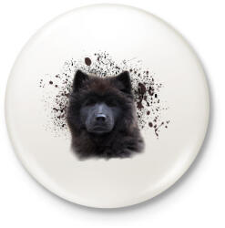 printfashion eurázsiai kutya - Kitűző, hűtőmágnes - Fehér (3081420)