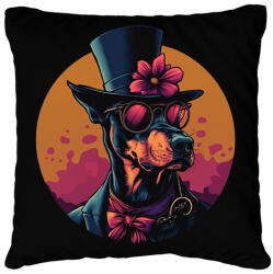 printfashion Elegáns Doberman - Párnahuzat, Díszpárnahuzat - Fekete (16705094)