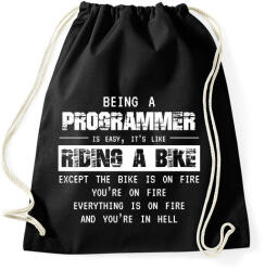 printfashion Being a programmer (white) - Sportzsák, Tornazsák - Fekete (7240276)