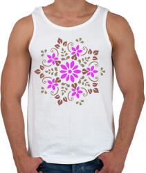printfashion Tavaszi virágmandala - Férfi atléta - Fehér (13394039)