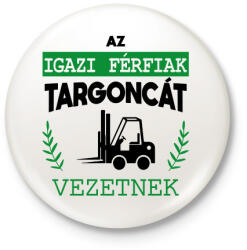 printfashion Targoncát vezetnek - Kitűző, hűtőmágnes - Fehér (13072728)