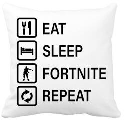 printfashion Eat Sleep Fortnite Repeat - Fekete - Párnahuzat, Díszpárnahuzat - Fehér (1551682)