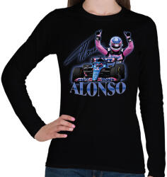 printfashion Alonso F1 - Női hosszú ujjú póló - Fekete (11969080)