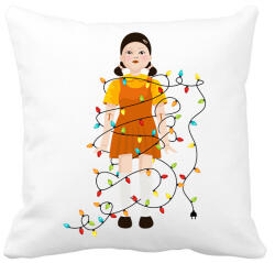 printfashion Karácsonyi Squid Game Baba - Párnahuzat, Díszpárnahuzat - Fehér (5681853)