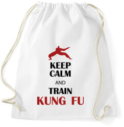 printfashion Keep calm - Kung fu - Sportzsák, Tornazsák - Fehér (7566646)