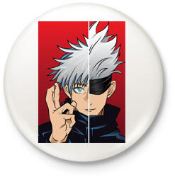 printfashion Jujutsu Kaisen Gojo - Kitűző, hűtőmágnes - Fehér (5767885)
