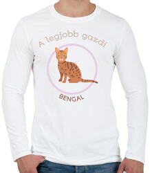 printfashion A legjobb gazdi - Bengal - Férfi hosszú ujjú póló - Fehér (6305225)