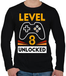 printfashion 8-as szint feloldva - Férfi hosszú ujjú póló - Fekete (4612751)