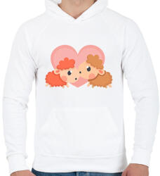 printfashion Bárány love - Férfi kapucnis pulóver - Fehér (2192407)