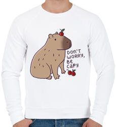 printfashion Capybara - don't worry, be capy - Férfi pulóver - Fehér (13231596)