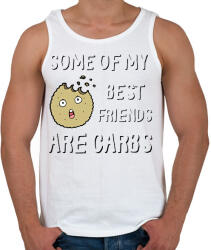 printfashion Some of my best friends are carbs - Férfi atléta - Fehér (2467401)