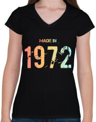 printfashion 1972 - Női V-nyakú póló - Fekete (6223939)
