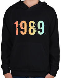 printfashion 1989 - Gyerek kapucnis pulóver - Fekete (11830960)