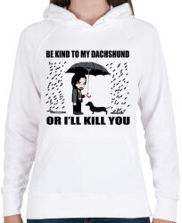 printfashion John Wick tacskó - Női kapucnis pulóver - Fehér (12567554)
