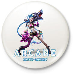 printfashion Jinx - Arcane - Kitűző, hűtőmágnes - Fehér (14748425)