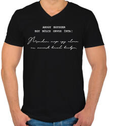 printfashion Egy bölcs orvos írta - Férfi V-nyakú póló - Fekete (7215040)
